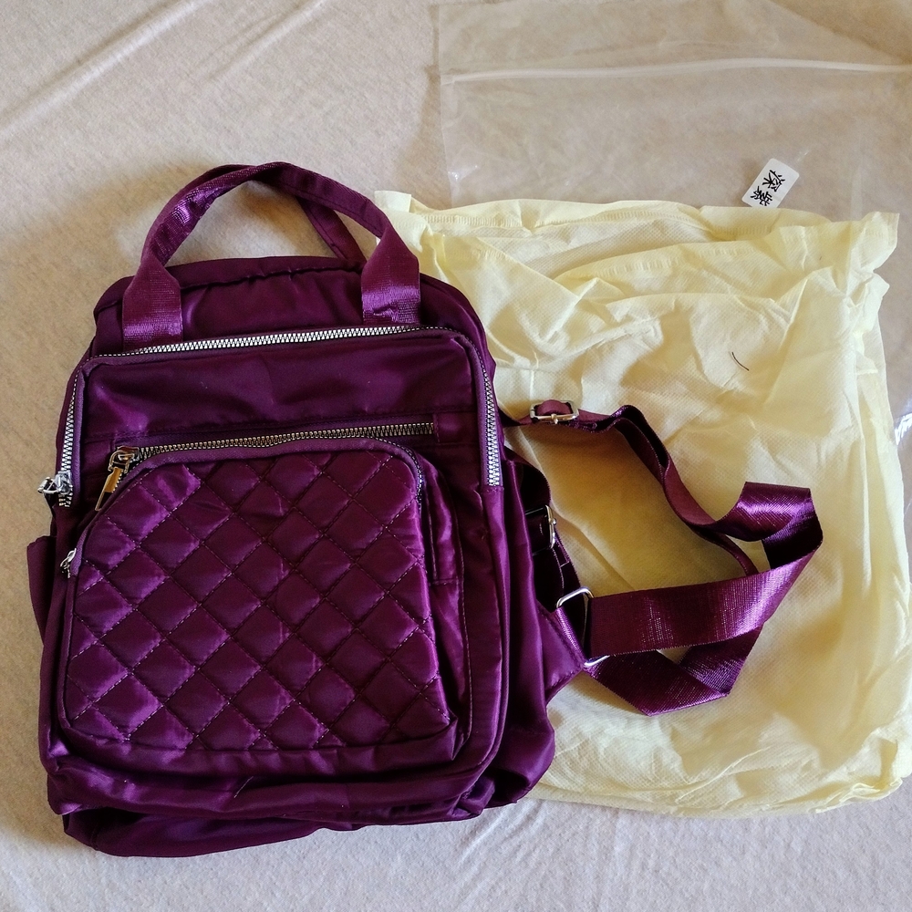 Chic Quilted Purple Women's Backpack